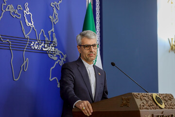 Iran's Foreign Ministry spokesperson Esmail Baqaei at a press conference in Tehran on December 2, 2024