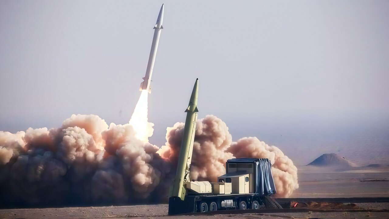 Iranian missiles being fired