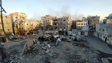 The courtyard of Kamal Adwan Hospital following an Israeli attack on it and its surrounding buildings in Beit Lahia, Gaza on December 25, 2024.