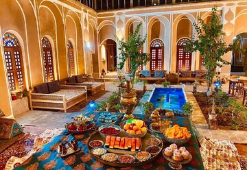 A view of Dadmehr Eco-lodge, a meticulously restored house from the Qajar era, located in Yazd.