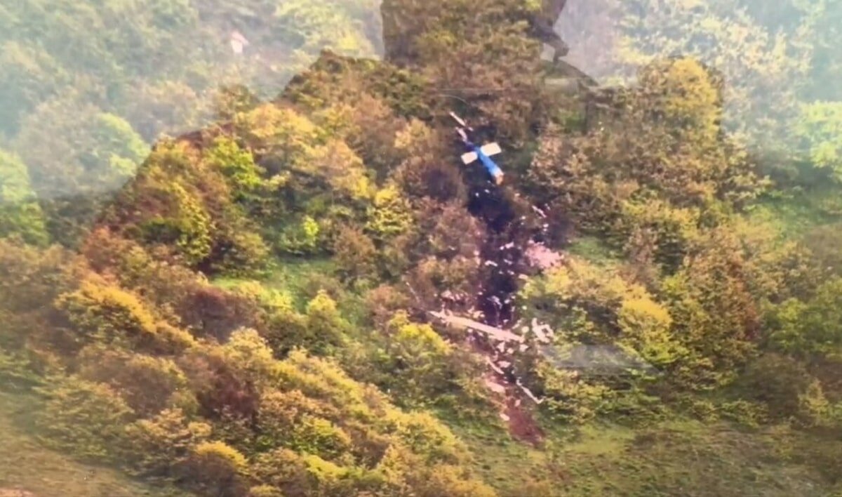Helicopter crash site for Martyr Raisi
