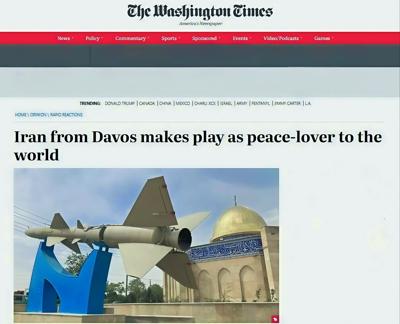 Washington Times article