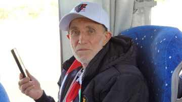 Nael Barghouti pictured in a bus in Egypt following his release from Israeli jail on 27 February 2025