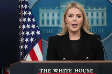 White House Press Secretary Karoline Leavitt holds a briefing at the White House in Washington [File: Leah Millis/Reuters]