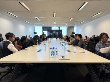 Senior officials from CGTN held a meeting with international journalists following their tour of the Chinese international news organization on March 20, 2025.