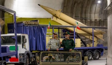 The military chief and the IRGC Aerospace Force commander seen in the missile city