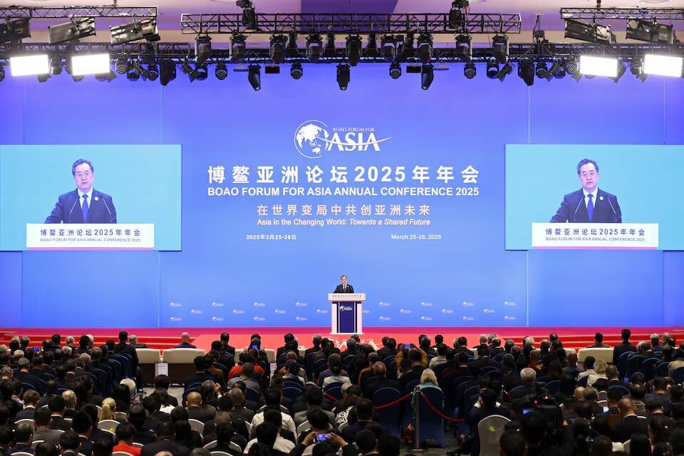 Chinese Vice Premier Ding Xuexiang speaks at the opening ceremony of the Boao Forum for Asia Annual Conference in Boao, Hainan province, China March 27, 2025