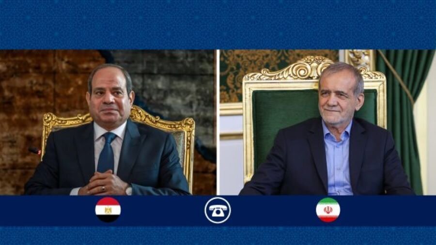 Egyptian President el-Sisi (L) and Presidnet Pezeshkian of Iran hold phone talks