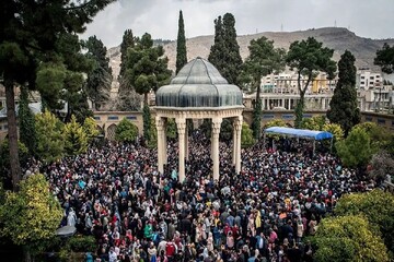 Nowruz travelers visit the tomb of Hafez, a legendary Persian poet of the 14th century in Shiraz, southern Iran.