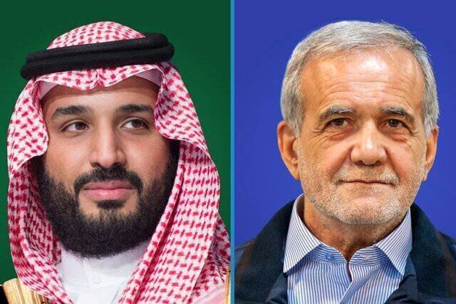 Saudi Crown Prince Mohammed bin Salman and President Pezeshkian of Iran hold phone talks