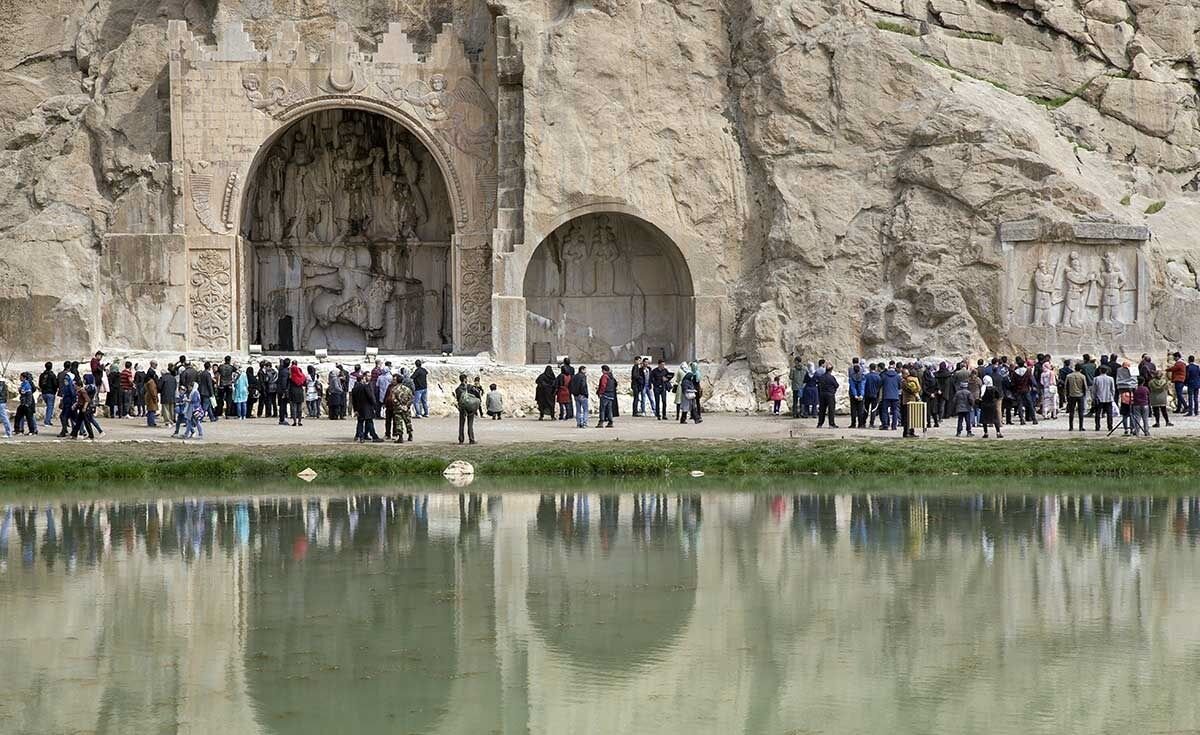 A view of Taq-e Bostan, a treasured historical site in Kermanshah province, western Iran