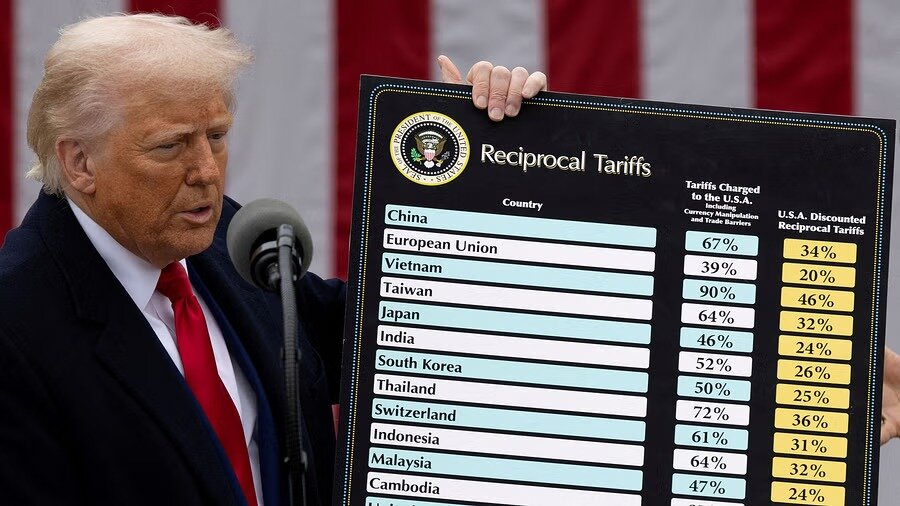 President Donald Trump delivers remarks on tariffs in the Rose Garden at the White House in Washington, DC, April 2. Photo: Reuters