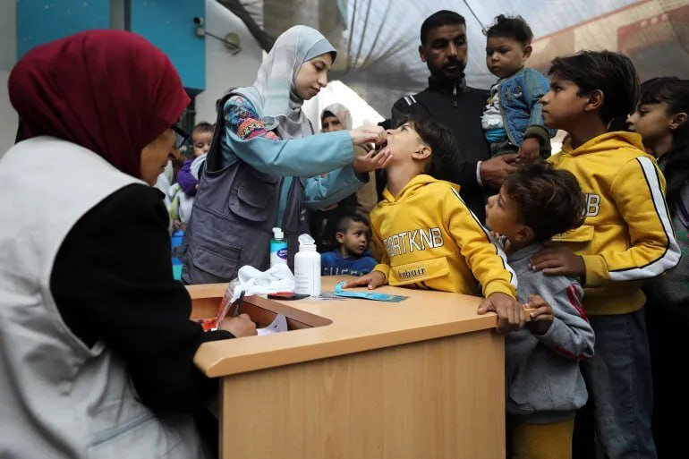 602,000 children in Gaza were at risk of “permanent paralysis and chronic disabilities”
