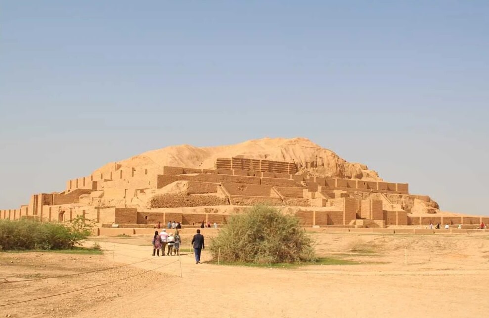 A view of the UNESCO-listed Tchogha Zanbil, a prehistorical ruined ziggurat in Khuzestan province, southwest Iran. Its construction started in c. 1250 BC upon the order of the Elamite king Untash-Napirisha (1275-1240 BC) as the religious center of Elam dedicated to the Elamite divinities Inshushinak and Napirisha.