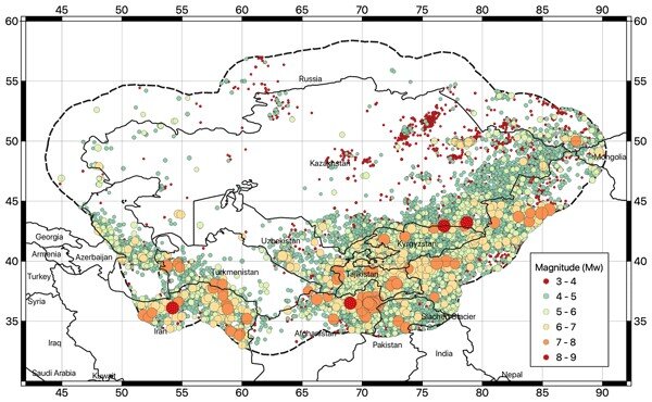 Caspian Sea, Central Asian seismicity and seismic hazard