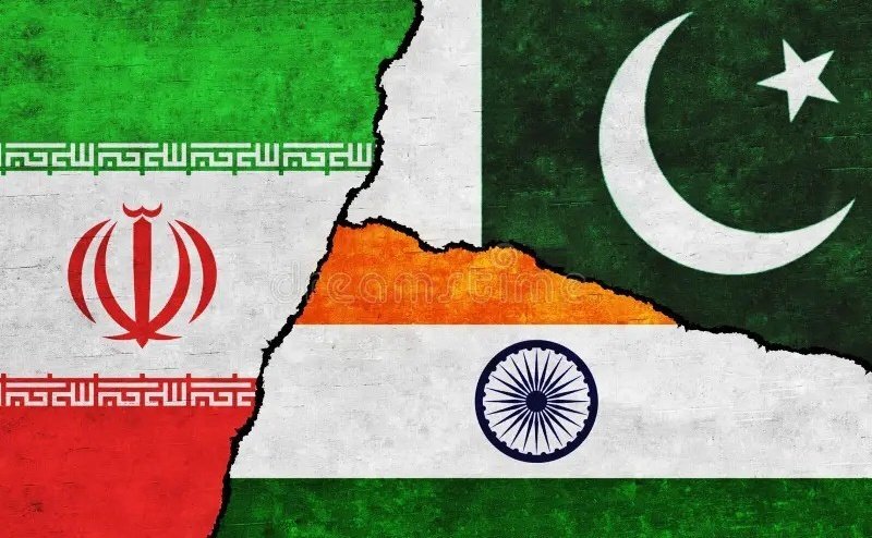 Iran - India - Pakistan Flags