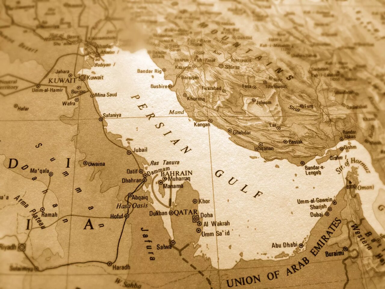 A historical map of the Persian Gulf