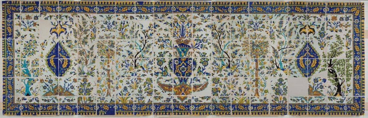 This tile panel once decorated the walls of an Iranian palace (National Museums Scotland/PA)