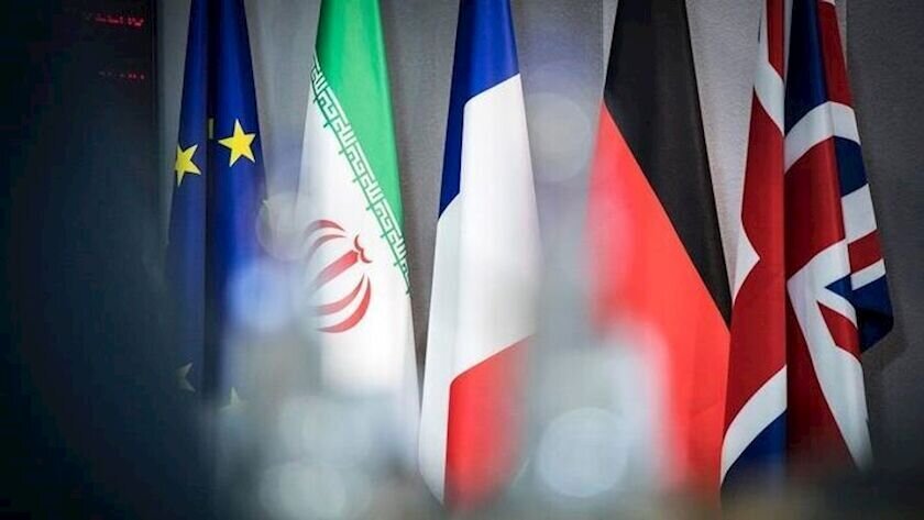 Iran and Europe flags