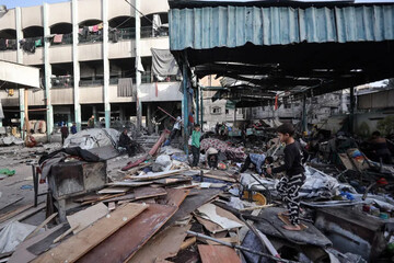 The Fahmi al-Jarjawi school where people had taken shelter