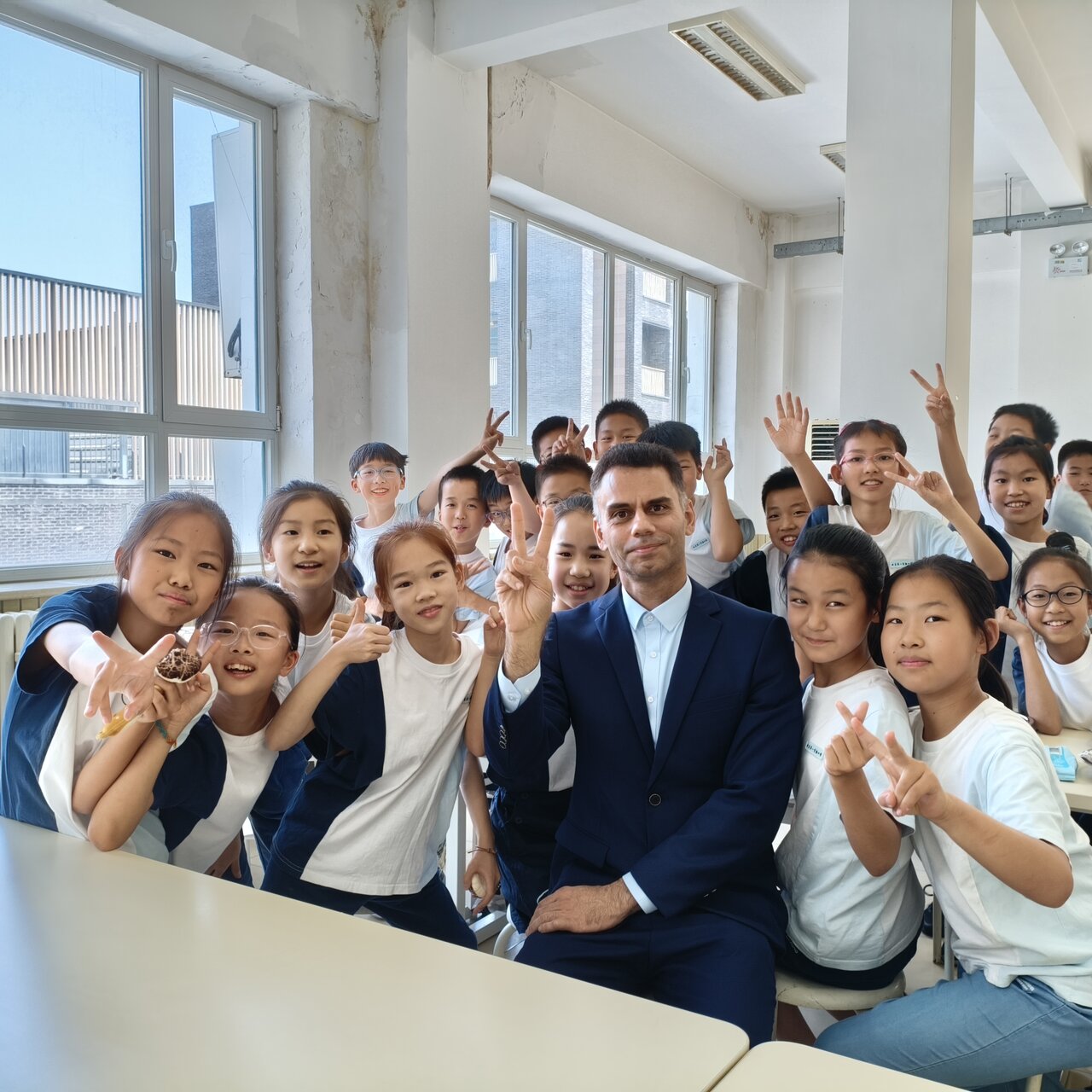 Beijing First Experimental Primary School students engage with Tehran Times journalists, June 10, 2025, demonstrating China’s holistic approach to shaping future citizens