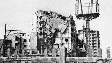 Destruction can be seen in Egypt’s Suez city following Israeli air raids during the June 1967 War, in which Israel seized Jerusalem, the West Bank, Gaza, the Golan Heights and Sinai (AFP)