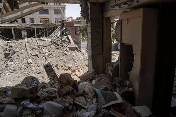 Bombed building in Tehran