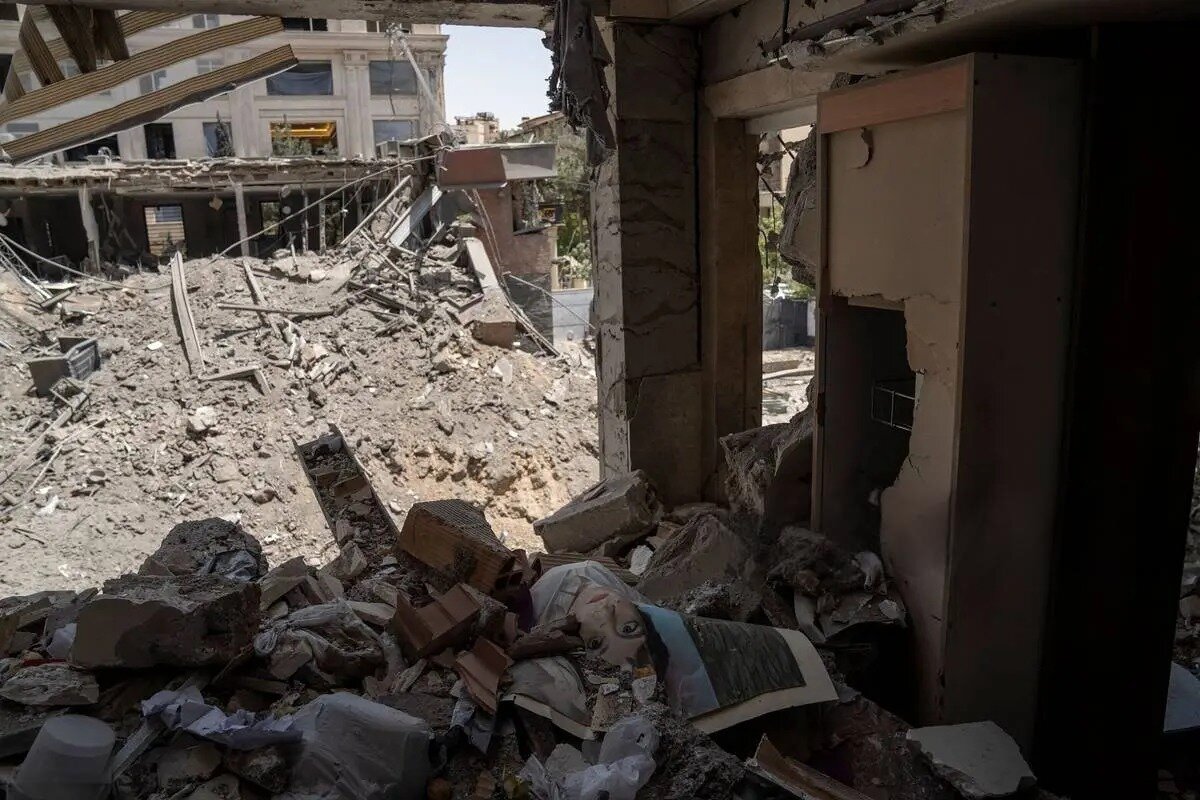 Bombed building in Tehran