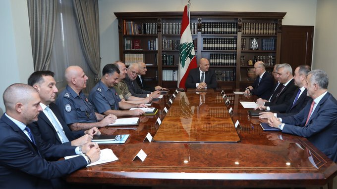 Aoun chairs a ministerial and security meeting at Baabda Palace to address the crisis of Syrian detainees in Lebanese prisons.
