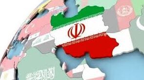 Iran map and flag