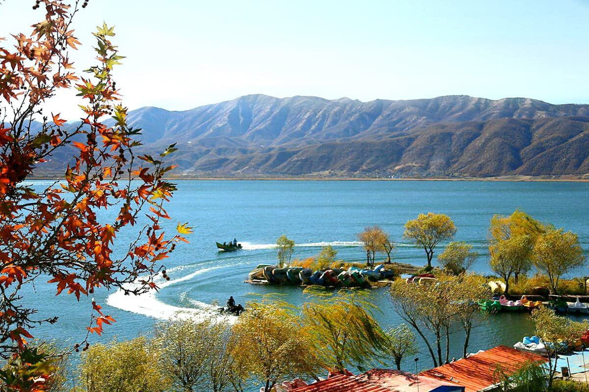 A view of Lake Zarivar near Marivan, western Iran