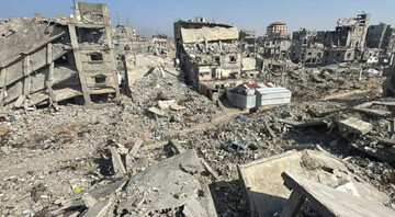 Destroyed buildings in Khan Younis, southern Gaza Strip, November 18, 2025 (Reuters)