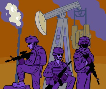 US soldiers and oil
