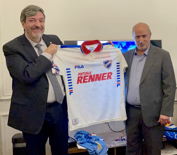 Uruguay's Tehran embassy celebrates football diplomacy with shirt exchange