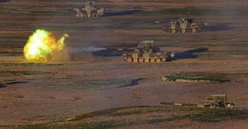 A scene of military exercise by the IRGC Ground Force