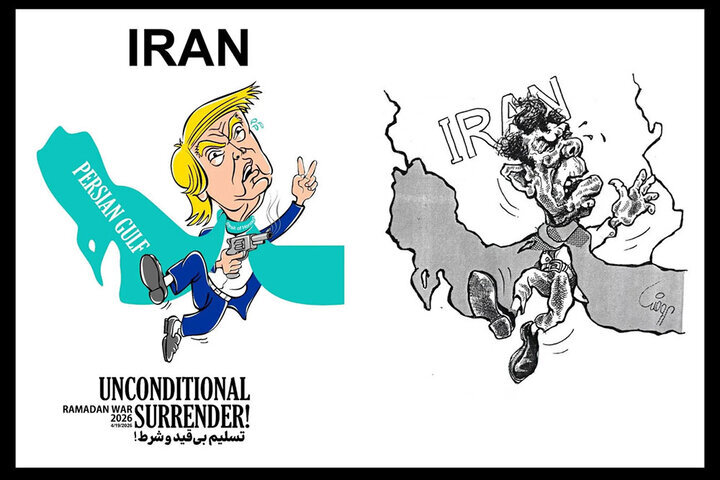 Iranian artist’s cartoons review US presidents’ failure in handling Strait of Hormuz