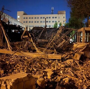 A scene of the Israeli-U.S. air raid on the Sharif University of Technology in Tehran