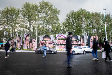 Piercing gaze of innocence: Tajrish Square hosts “Eyes of Minab” installation