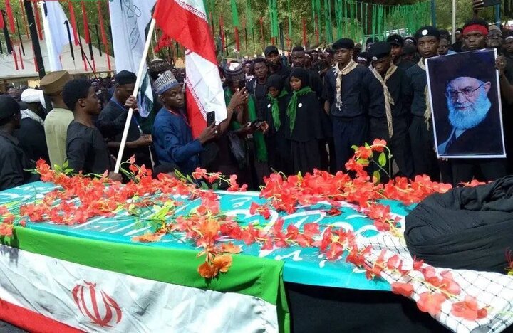 People in Nigeria hold symbolic funeral procession for Iran's martyred Leader Ayatollah Khamenei