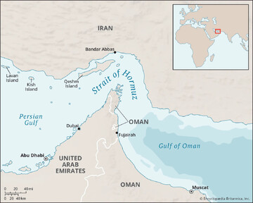 The Strait of Hormuz accounts for transit of 20 percent of the global oil and gas supplies