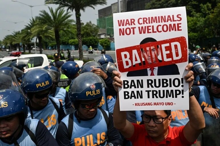 Protesters in Manila denounce US war on Iran, Label Marco Rubio a ‘war criminal’