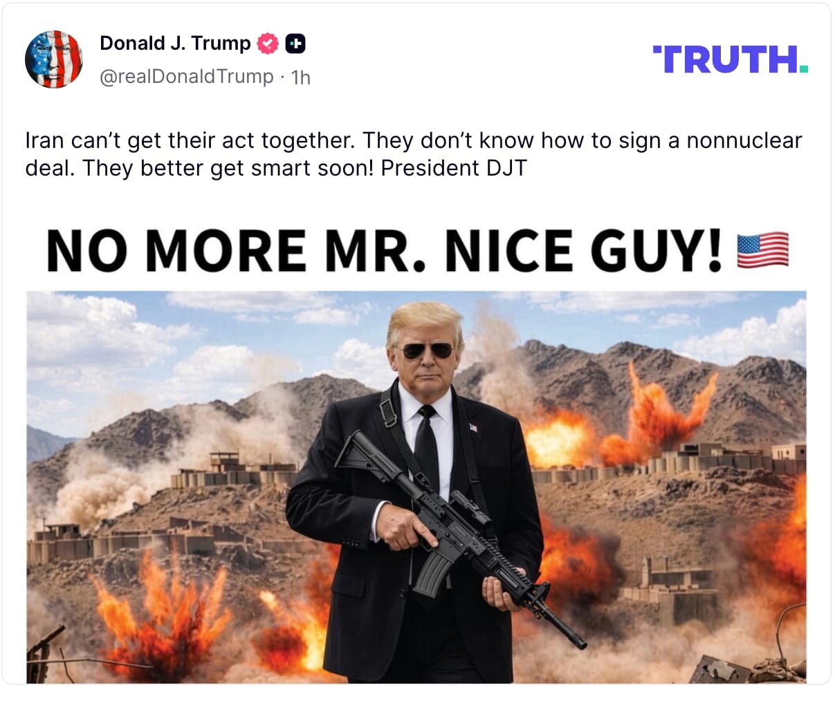 Trump Truth Social post Nice Guy