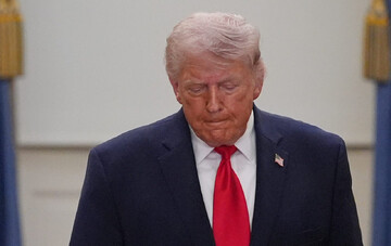 Trump looking down